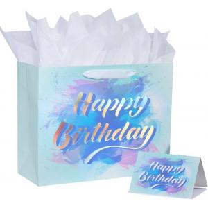 China Custom Kids Birthday Party Goodie Treat Paper Bags With Logo For Happy Birthdays supplier