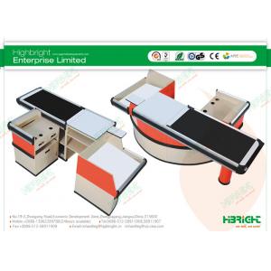 China Black Conveyor Belt Supermarket Cash Register Checkout Counters HBE-107 supplier
