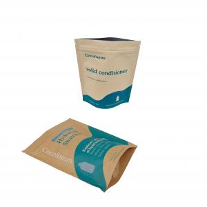 Wholesale Resealable Kraft Paper Bag Custom Design 100% Biodegradable Stand Up Pouches Doypack With Zip Lock Bags