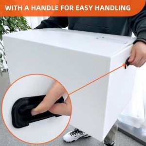 China Plastic Storage Bins With Lids Containers Collapsible Moving Boxes With Handles Stackable Storage Bins,Double-Layer Hollow Shock-Absorbing Material,White wholesale