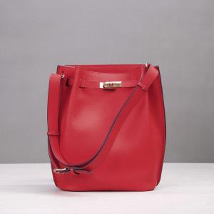 China high quality ladies red leather bucket bag designer handbags women luxury calfskin shoulder bags famous brand handbags supplier