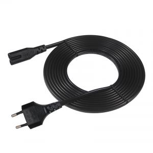 VDE Approved Electric Power Cord For Laptop With EU 2PIN Plug And IEC C7 C8