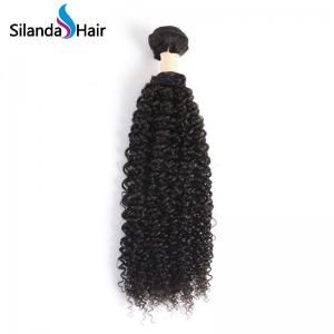 China Kinky Curly #1B Brazilian Human Hair Weave Bundles on sale 