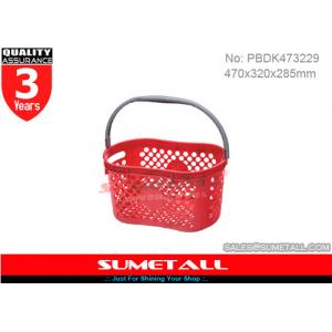 Single Handle Plastic Shopping Baskets / Small Plastic Baskets With Handles