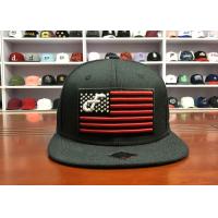 China Customized Design black embroidery national flag special plastic buckle eagle Logo Sports Snapback Hats Caps on sale