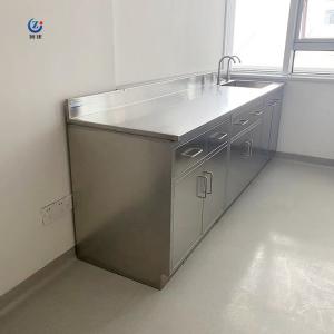 China Alkali Resistant Stainless Steel Lab Table With Sink ISO Standard Polished 60cm supplier