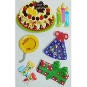 China Colored Birthday Cake 3d Birthday Stickers , Personalised Kids Stickers Removable supplier