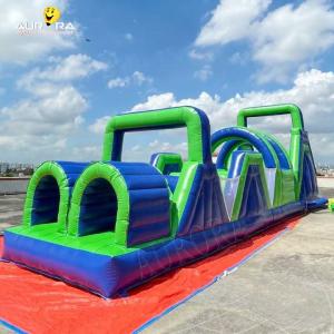 Adult Inflatable Obstacle Race Blue Green For Crazy Beast Newcomer Training Camp