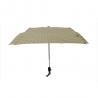 Cream Color 3 Section Automatic Open And Close Compact Umbrella 6 Panels