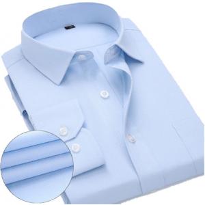 China White / Blue Mens Business Casual Shirts Quick Dry With Pilling Resistance supplier