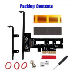 M.2 NGFF PCI-E Nvme  SSD To PCI Express 3.0 X4 Host Adapter  With Heatsink