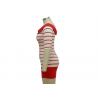 Stylish Summer Casual Ladies Wear Red And White Striped Short Sleeve Shirt