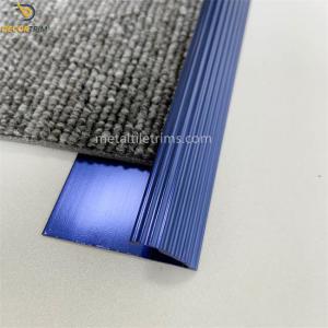 China Heavy Duty Door Carpet Transition Strip Anodized Shiny Blue Color ODM supplier