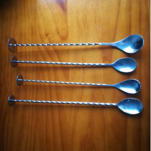 China Cocktail Mixing Stainless Steel Bar Spoon Cocktail Shaker Spoon Long Twisted supplier