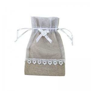Personalised Favor Linen Pouch Bags Lace Cute Custom For Wedding Party Gift