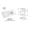 China Flat Vessel Ceramic Vanity Sink 760MM Modern Bathroom Single Hole wholesale
