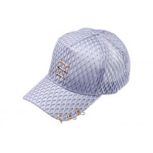 Silver Color Ladies Mesh Baseball Caps Unstructured 6 Panel For Daily Decoration