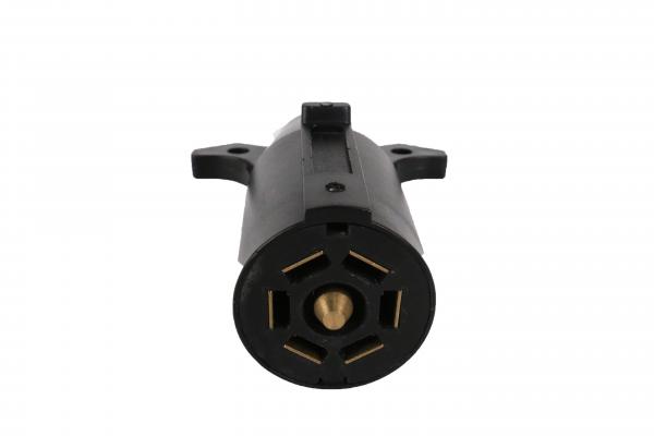 High Precision 7 Way Trailer Plug Connector SAE J2863 24v Voltage Black Color