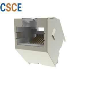 China Matière plastique de Gray Color Shielded RJ45 Jack Automated Assembly Vertical Type PBT supplier