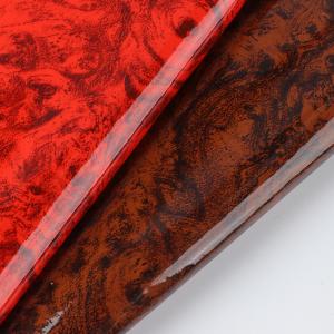 0.7mm Artificial Laser Engrave PU Leather Wood Grain Soft Peach