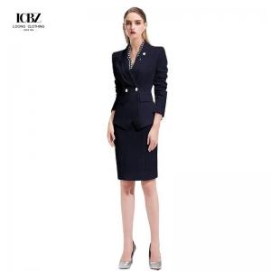 China Customized Navy Ladies Office Formal Suits Set for Women Upgrade Your Office Wardrobe supplier
