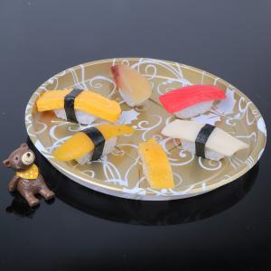 China Custom Printed Serving Round Plastic Sushi Tray supplier