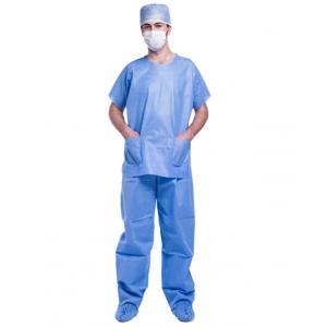 Patient PP / SM Disposable Scrub Suit SMS Hospital Uniforms V Shape