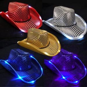China O diodo emissor de luz de néon do flash ilumina acima o fulgor dos chapéus em chapéus de vaqueiro leves de piscamento escuros 5 cores supplier