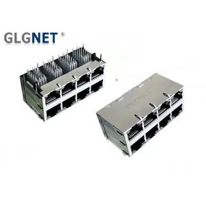 China 2.5G Ethernet 2x4 Stacked RJ45 Connectors , 8 Port Rj45 Connector 25.78mm Height supplier