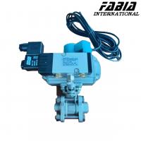 China Butt Welding Pneumatic Valve Three Plate Stainless Steel Industrial Ball Valve on sale