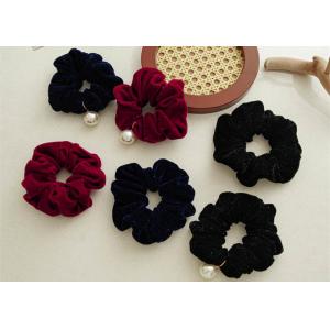 Autumn winter velvet covered beaded hair scrunchies stars accessories all tie hair bright silk bands