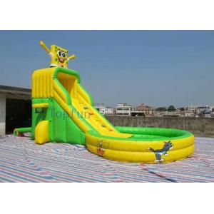 China SpongeBob Multifunctional Inflatable Water Slide With Basket Hoops PVC Tarpaulin supplier