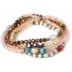 Women Accesories Multi Rows Crystal Bracelet, wholesale black quarz stone fashion gold chain bracelet for men, layer cry