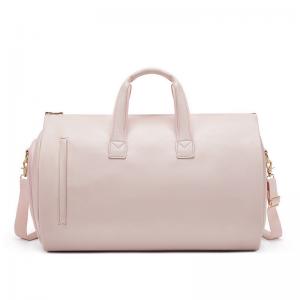 PU Foldable Pink Leather Travel Duffle Bag Carry On Garment Bag OEM/ODM