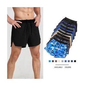                  Sport Men&prime;s Elastic Shorts Quick-Drying Breathable Quarter Trousers with Split Ends Running Casual Fitness Men Gym Shorts             