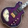 New Design CUSTOM purple electric guitar , with shell beautiful woman on body ,
