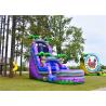 Summer Inflatable Water Slides For Adults Blue Purple Color Customized Size