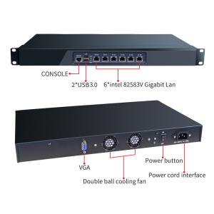 China Dual core 3th i3 i5 i7 6 Gigabit LAN 1U firewall de montaje en rack Dispositivo de PC soporte de enrutador suave pFsense wholesale