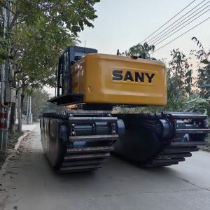 Q335B Q355B Excavator Pontoon Floating Swamp Amphibious Pontoon For SANY SY135C