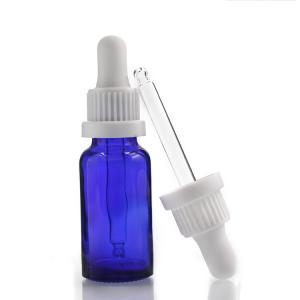 China 20ml Cosmetic Container Blue Essential Oil Glass Dropper Bottle Manufacturers supplier