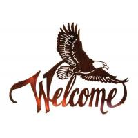 China American Bald Eagle Welcome Large Metal Wall Sculptures For Home Decorations on sale