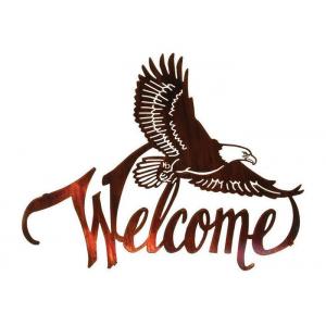 China American Bald Eagle Welcome Large Metal Wall Sculptures For Home Decorations supplier