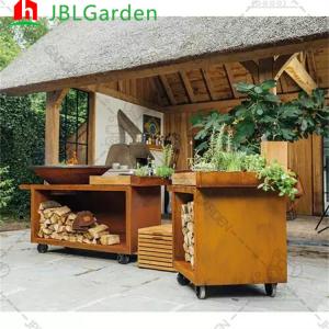 1330*500*1000mm Steel BBQ Grill With Table Wood Charcoal BBQ Grill Weather Proof