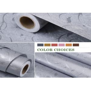 China Environmental - friendly PVC Self Adhesive Wallpaper , Gray Color 60cm * 50m Per Roll supplier