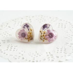 China Unique Dried Plant Real Flower Purple Stud Earring for Fashion Women supplier