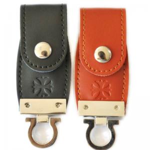 China High Speed Leather USB Flash Drive 2.0 3.0 Full Memory 128GB 256GB Embossing Logo supplier