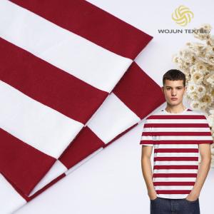 High-End Fabric Breathable And Pure Cotton Comfortable Striped Cotton Fabric For T-Shirt