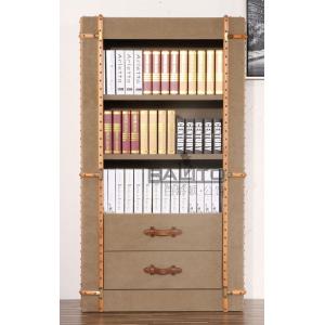 China classical old style antique grey canvas fabric bookcase furniture supplier