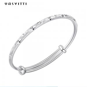 9.84in 0.16oz Sterling Silver Jewelry Bracelets Push Pull Womens Adjustable Bracelet