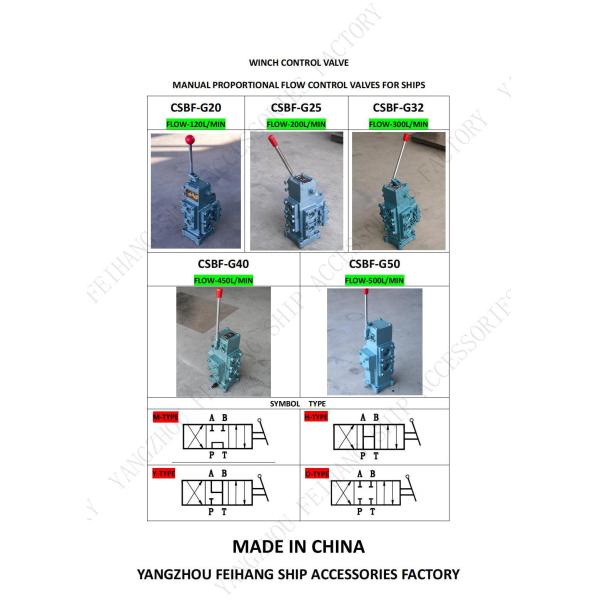 Product Description For CSBF-G20 Winch Control Valve &  Hydraulic  Winch Control Valve MODEL CSBF-G20